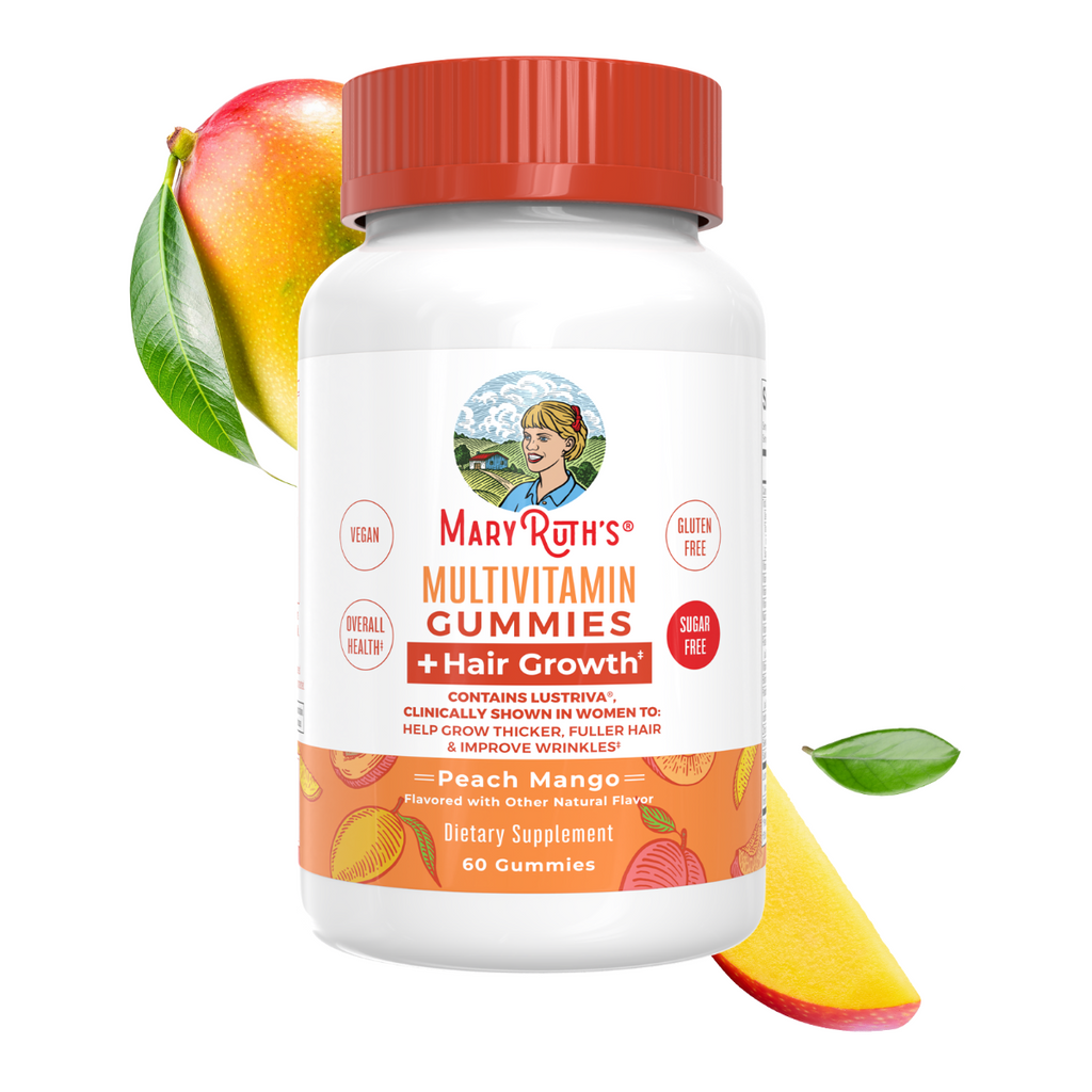 MaryRuth Organics Multivitamin + Hair Growth Gummies (Peach Mango) - 60 Gummies