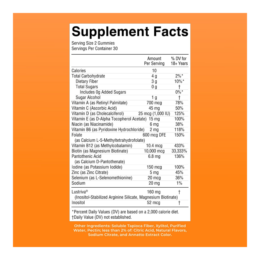 MaryRuth Organics Multivitamin + Hair Growth Gummies (Peach Mango)