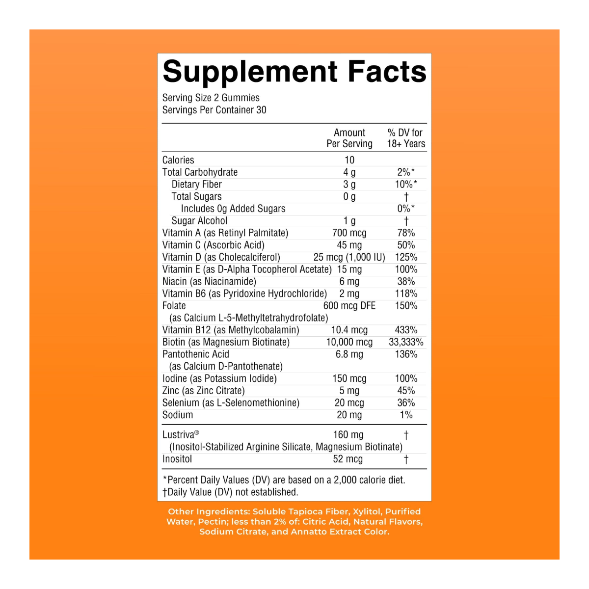 MaryRuth Organics Multivitamin + Hair Growth Gummies (Peach Mango)