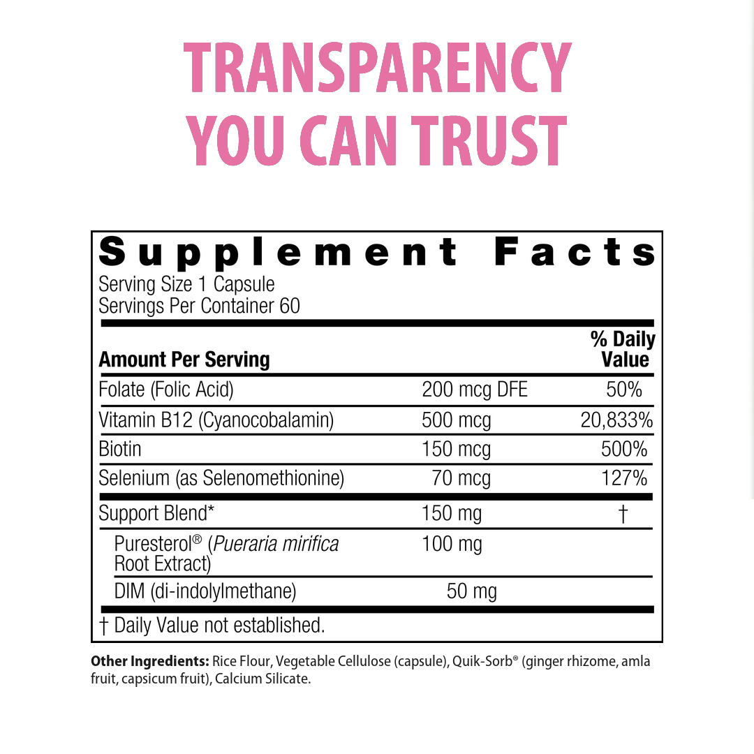 Supplement Facts for Nature's Answer Pueraria Mirifica (Menopause Support)