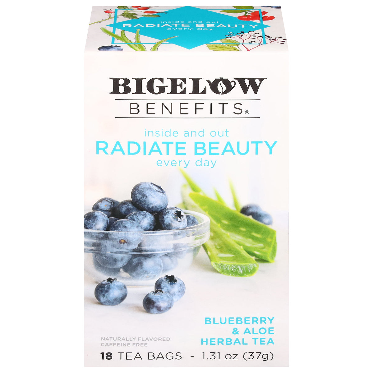 Bigelow Radiate Beauty Blueberry and Aloe Herbal Tea