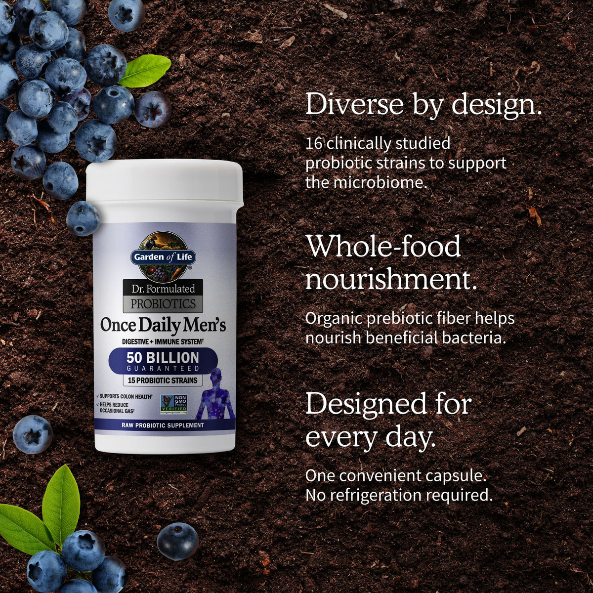 Garden of Life Dr. Formulated Probiotics Once Daily Men's Shelf-Stable - Key Benefits