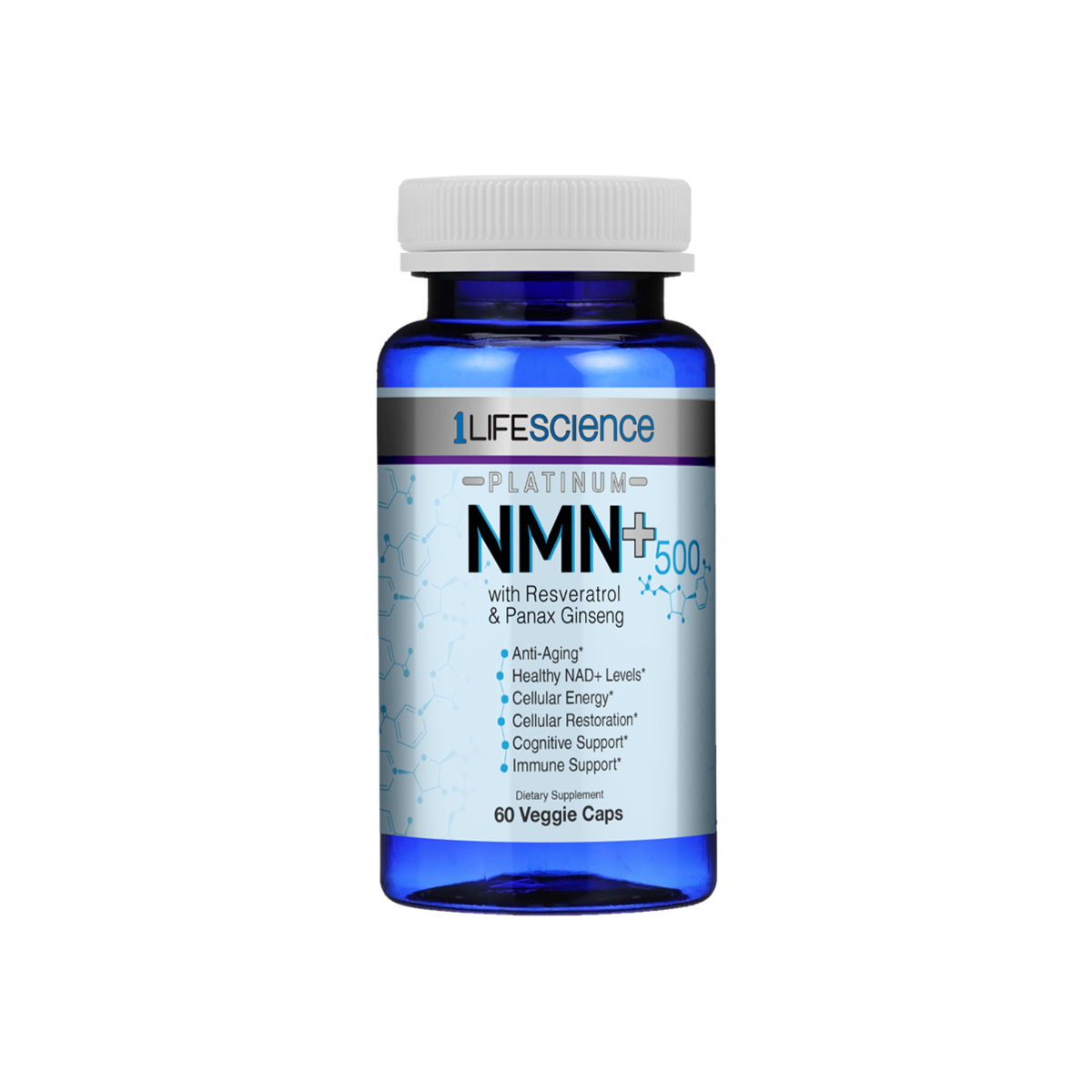 1 Life Science NMN 500+ Platinum 500 mg - 60 Capsules
