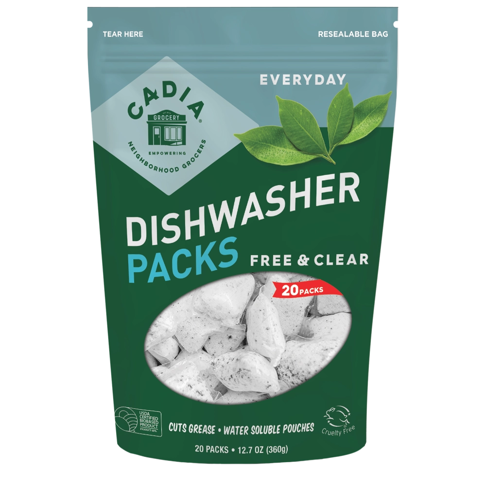 Cadia Non-Toxic Dishwasher Packs, Free & Clear