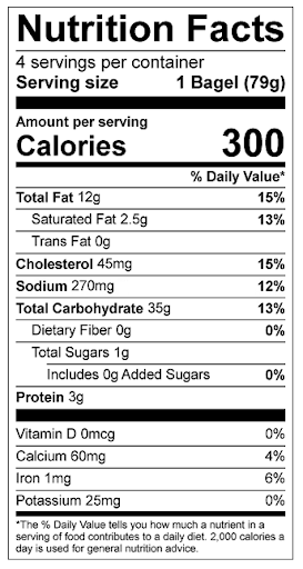 Against the Grain Plain Bagels - Supplement/Nutrition Facts