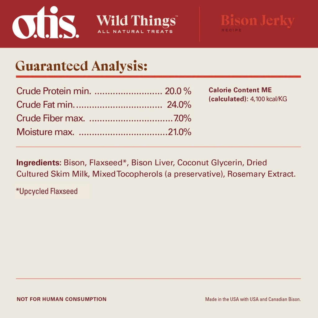 Guaranteed Analysis for Otis Wild Things Bison Jerky