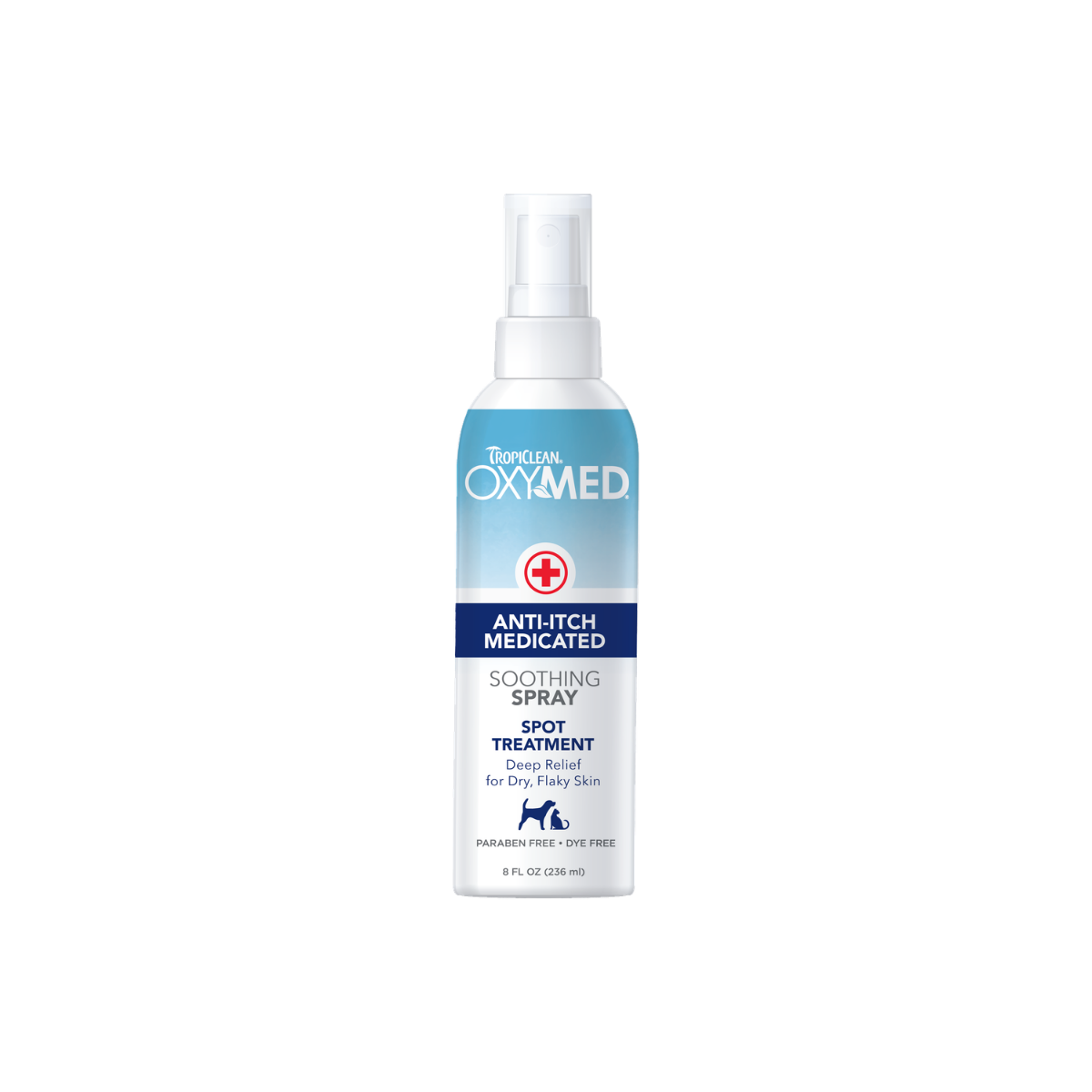 TropiClean OxyMed Medicated Anti-Itch Spray for Dogs & Cats - 8 oz