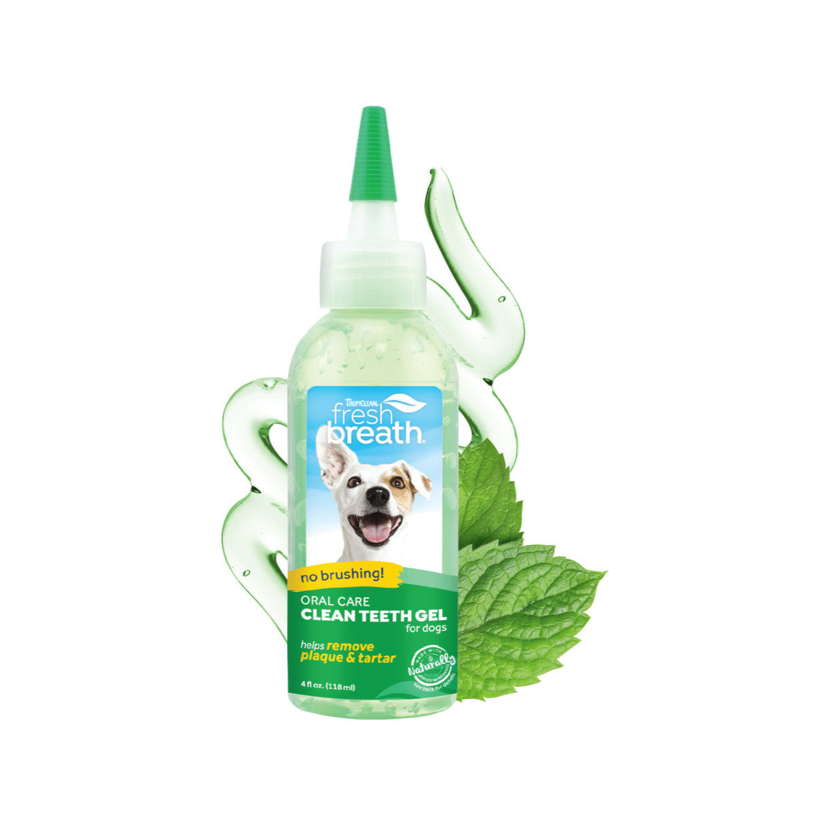 TropiClean Fresh Breath No Brushing Clean Teeth Dental & Oral Care Gel for Dogs - 4 oz