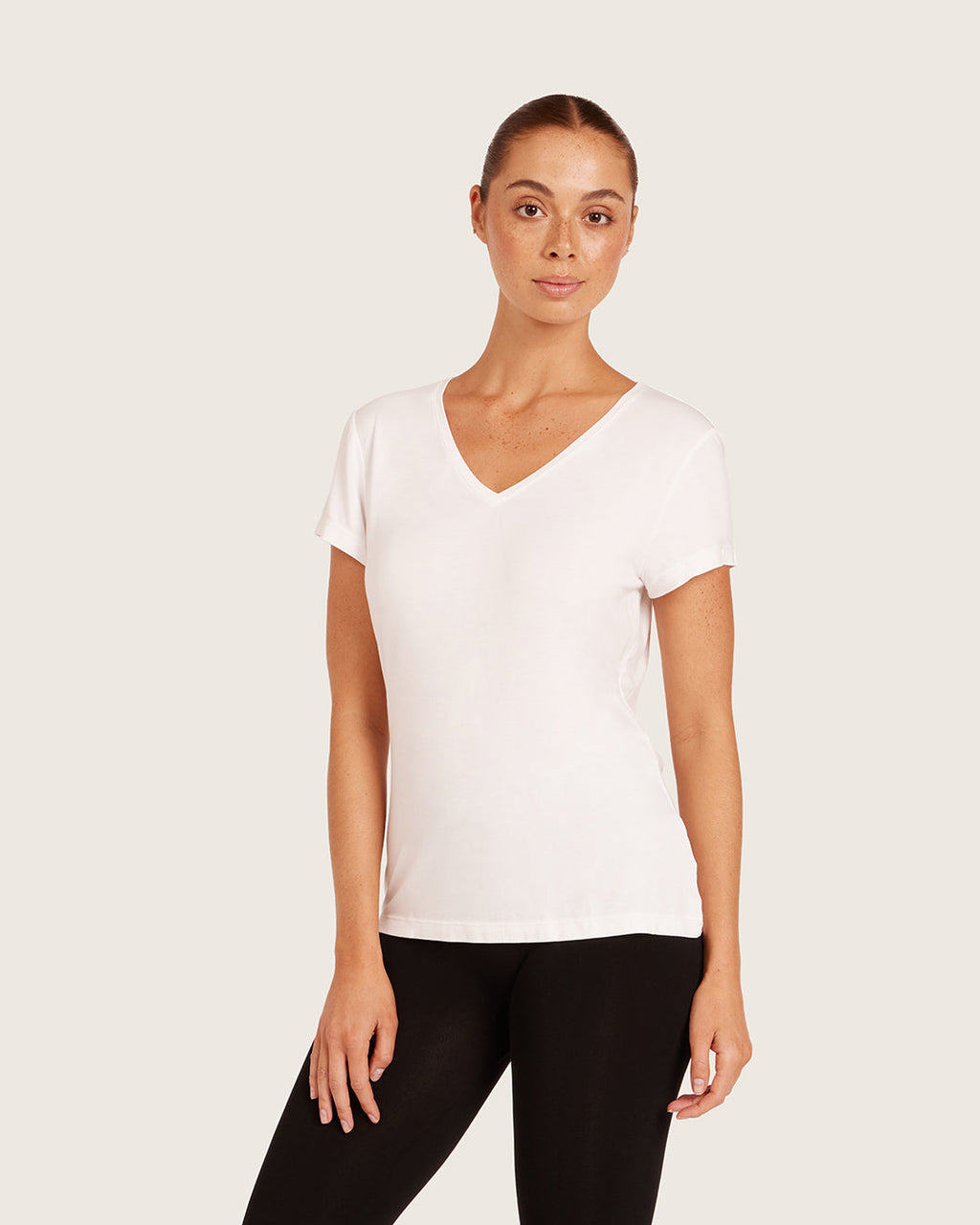 Boody V-Neck T-Shirt - White - additional view 1