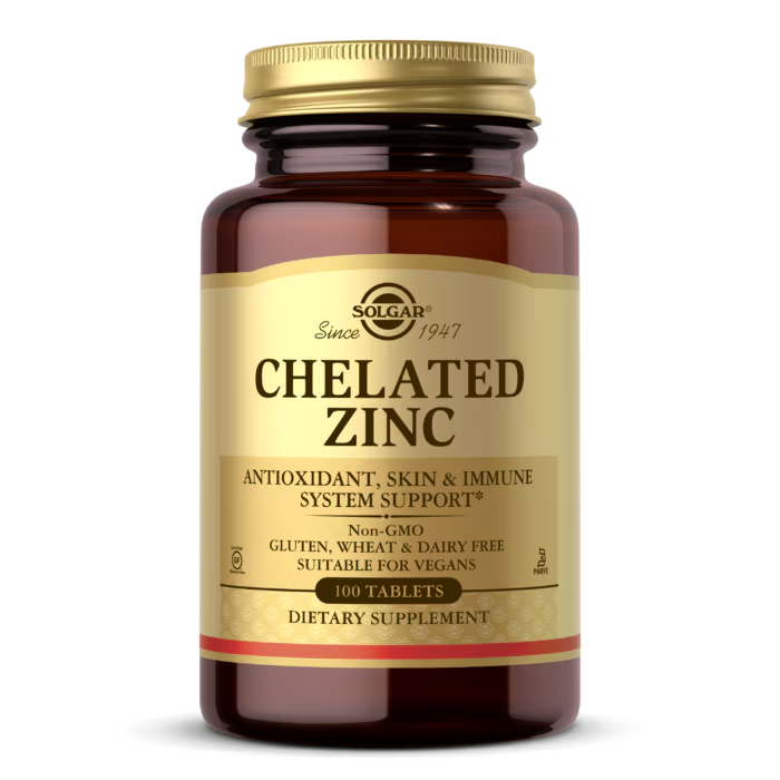 Solgar Chelated Zinc Tablets - 100 Tablets