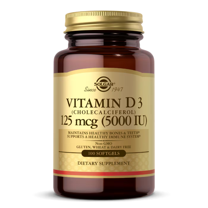 Solgar Vitamin D3 5000IU Softgels - 100 Softgels