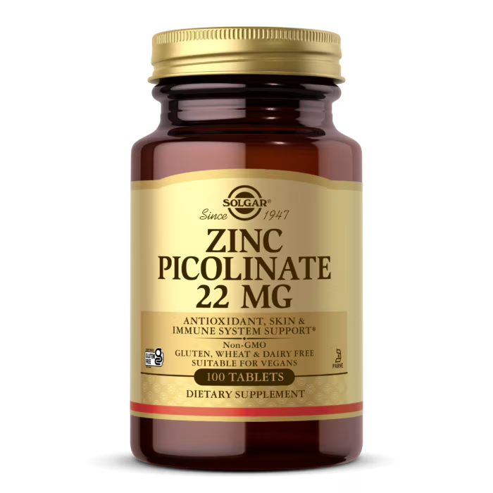 Solgar Zinc Picolinate 22mg - 100 Tablets