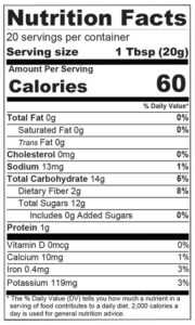 LET'S DATE Organic Date Syrup - Supplement/Nutrition Facts