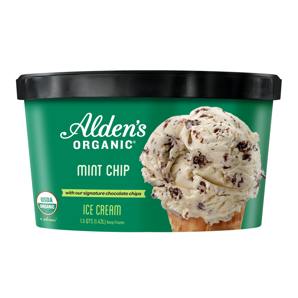 Alden's Organic Mint Chip Ice Cream