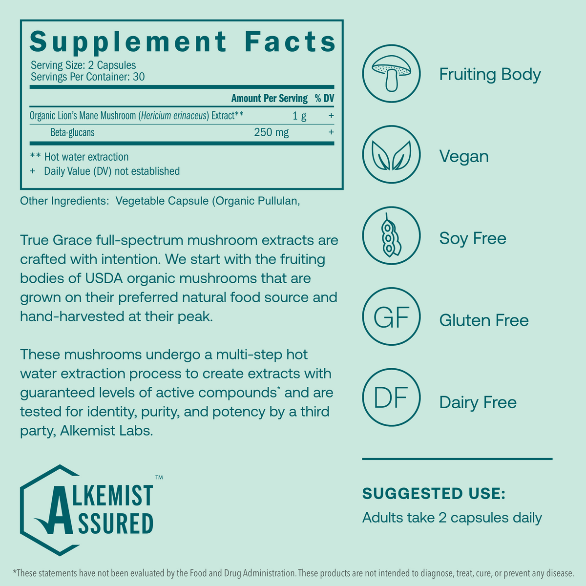 Lion's Mane Supplement Facts