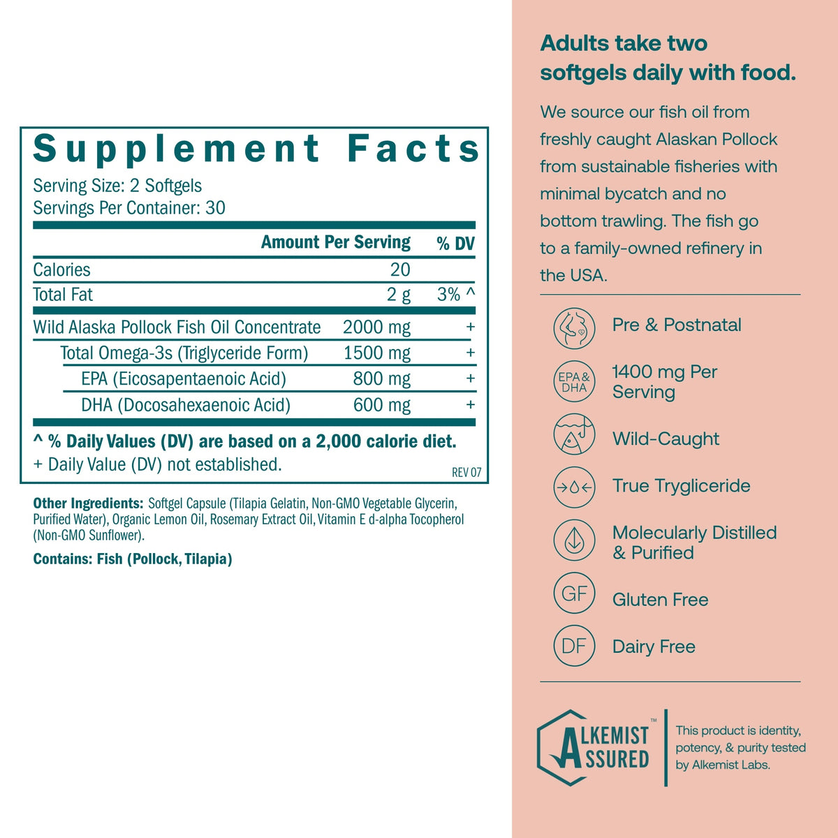 Prenatal DHA Supplement Facts